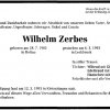 Zerbes Wilhelm 1905-1993 Todesanzeige